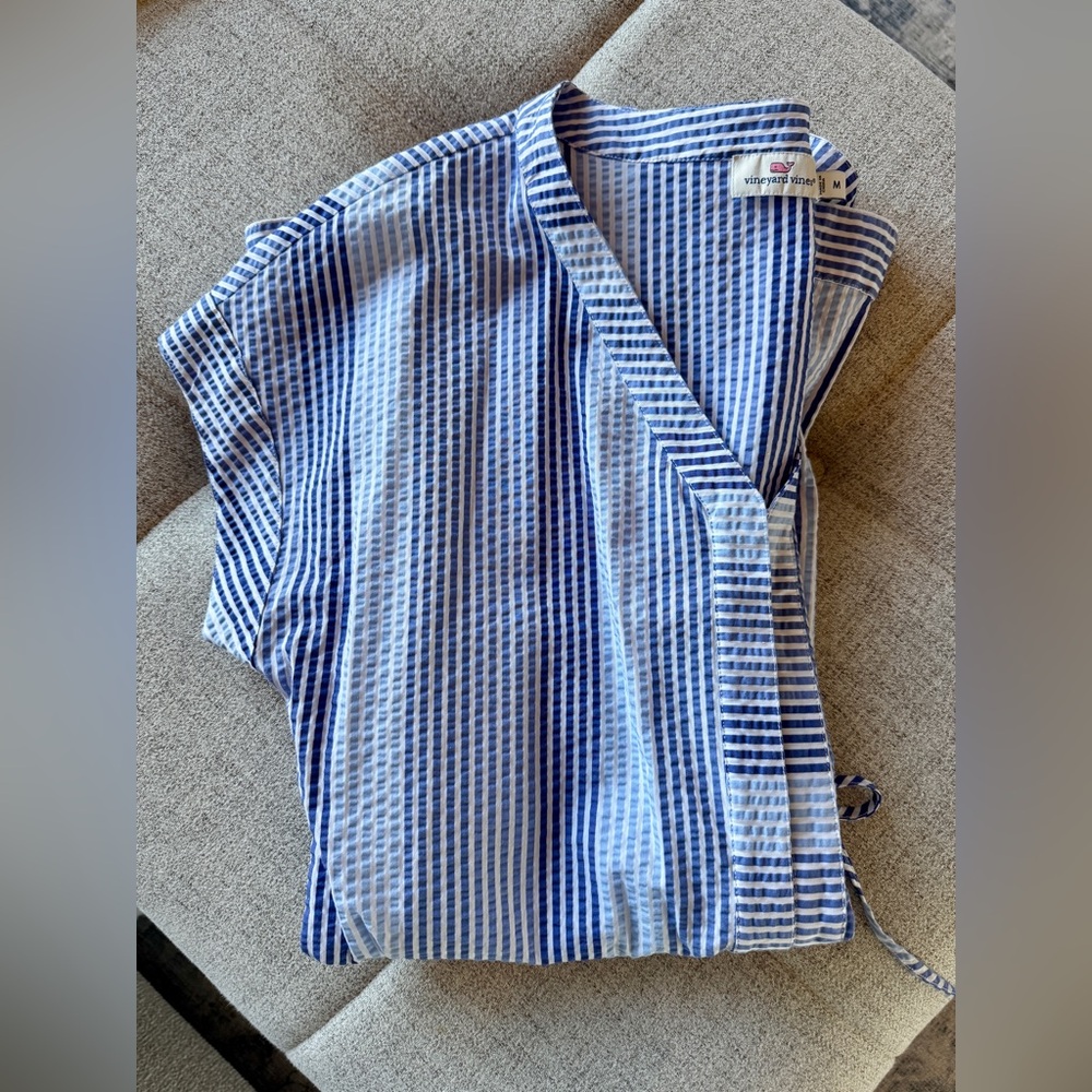 Vineyard Vines Blue and White Striped Romper - Picture 4 of 4